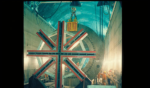 Getlink History - 1987 - Boring of the service tunnel starts on the UK side.