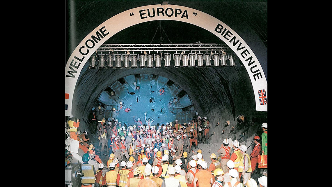 Getlink History - 1991 - Breakthrough in the north rail tunnel