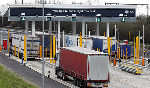 Getlink History - 2016 - inauguration of the new Freight Terminal for trucks in Folkestone: