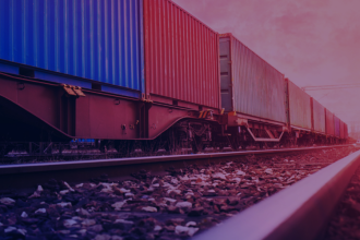 Illustration of a freight train containers