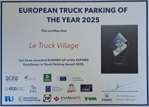 Certificat ESPORG 2025 pour le Truck Village.