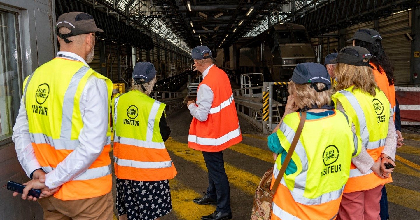 Photo de la visite du terminal d’Eurotunnel.
