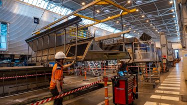 Photo in the rolling stock repair workshop.