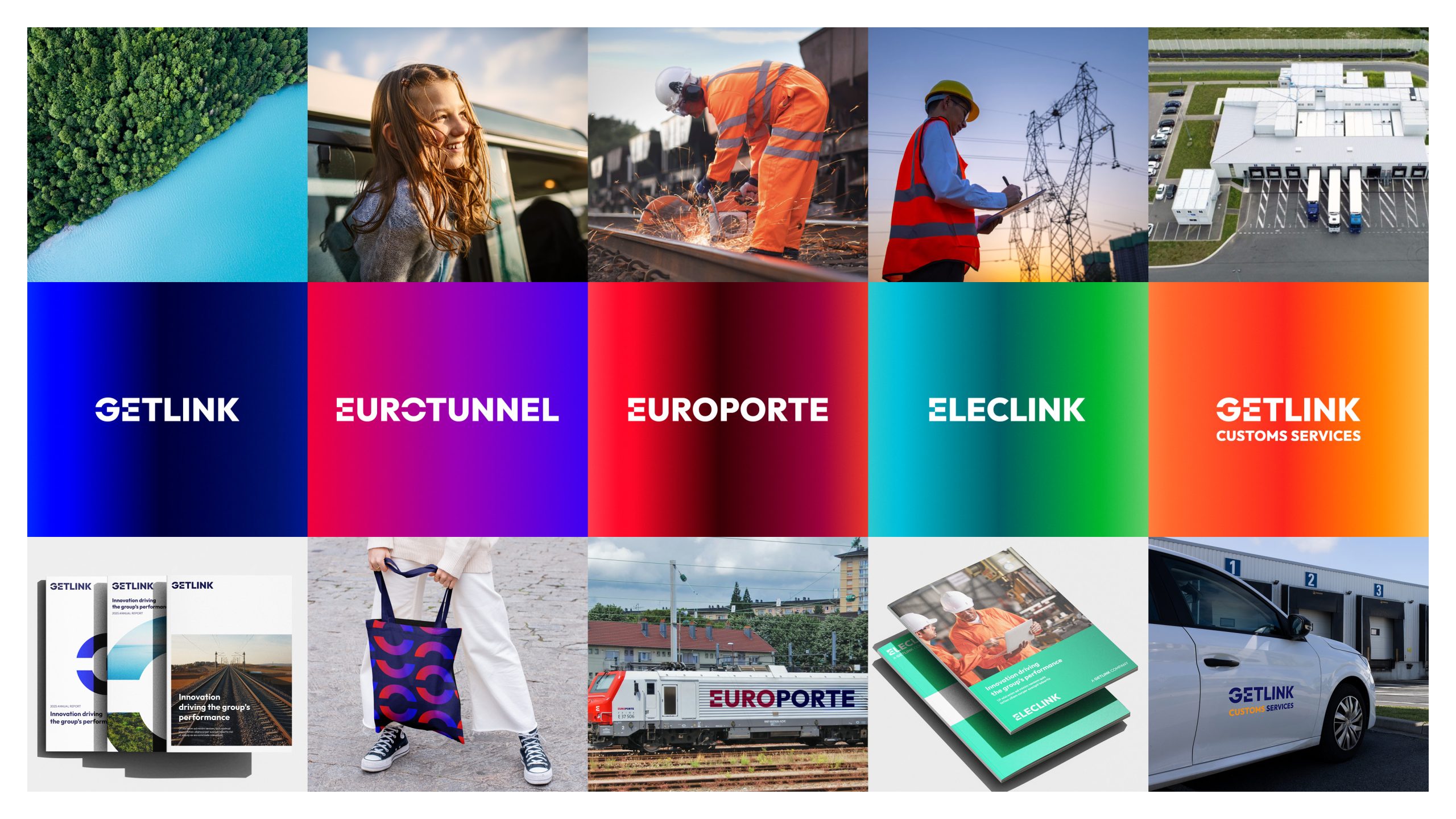 Architecture de marque Getlink avec les nouveaux logos