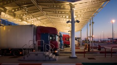 Truck toll at the Eurotunnel terminal